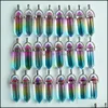 Charms Fashion Colorfl Glass Flower Heksagonal Column Filar Punkt Ręcznie robiony wisiorek do biżuterii Naszyjnik M Dhseller2010 DH7PD