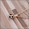 Pendant Necklaces Sport Jewelry Stainless Steel Soccer Necklace For Men And Women Football Charm Pendant With Chain Drop Dhseller2010 Dhefg