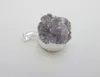 Collane con pendente Mystic Natural Purple Crystal Quartz Geode Drusy 5 pz/lotto Rotondo Cluster Collana di Gioielli Individuazione FAI DA TE