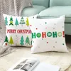 Cushion Household Decoration Accessories Christmas Pillow Case Cartoon English Letters Printed Peach Skin Velvet Cover