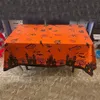 Décoration de fête Autres fournitures de fête d'événement Décoration d'Halloween Château noir Citrouille Imprimer Nappe jetable Featival Nappe orange Happy