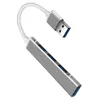 Extension universelle en alliage d'aluminium, HUB type-c, organisateur de câbles à 4 ports, Station d'accueil, alimentation USB 3.0, séparateur de bureau et de maison