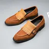 Loafers Erkek Ayakkabı Saçak Slip-On Retro Taklit Süet Yeni Elbise Ayakkabı Moda Rahat