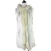 女性のharppihop New Natural Vest Real Rabbit Fur編みGilet with Hood Long Coat Jackets女性冬V-211-05 L220829