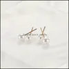 Charm Acrylic Pearl Beads Charms Needle Stud ￶rh￤ngen Koreansk personlighet Geometrisk liten ￶rh￤nge f￶r kvinnors jubileum G DHSeller2010 DHQW4