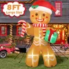 Decorazioni natalizie OurWarm 8ft Gonfiabile Gingerbread Man con Buildin LED Indoor Outdoor Impermeabile Year Blow Up Yard 220829