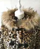 Women's fur Zadorin 2022 Fashion Streetwear Warm Hooded Leopard Faux Sleeve Fluffy Fake Fur Jacket Long Winter Overcoat L220829