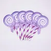 Forniture festive 6 pz/set Colorful Lollipop Cake Topper Creativo Dolce Cupcake Decor Un 1 ° Buon Compleanno Bambini Ragazzo Ragazza