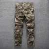 Casual lading voor heren voor heren voor herfst/lente Safari -stijl Werkende katoenen buiten camouflage broek