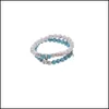 Charm Bracelets 2Pcs/Set Magnet Couple Bracelets Turquoise Stone Distance Paired Bracelet Lovers Jewelry Valentines Day Gift Lulubaby Dhlip