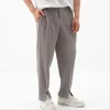 Men's Pants High Quality Men's Black Gray Miyake Pleated Casual Trousers With Slits Fashion Men Streetwear