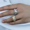 웨딩 반지 2022 디자인 남성 여성 Unisex Jewelry 선물 크기 6AMP7AM8065964를위한 로맨틱 나비 입방 식 지르코니아 힙합 링크 체인