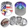 Popular 50mm Herb Grinders Smoking Accessories 85g Zinc Alloy Hand Portable Dry Herbal Crusher 4 Layers Colorful Skull Style 12 Types Smoke Pipe