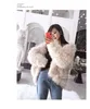 여자의 여성 긴 양 모피 코트 박차 패션 포켓 포켓 따뜻한 겨울 추운 날씨 새로운 Come Lamb Fur Knitted Jacket L220829