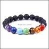 Bedelarmbanden zwarte lava steen zeven chakra's genezende kralen charmelarmband vrouwen mannen energie boeddha armbanden sieraden dro dhseller2010 dhwog