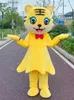 2022 Jaune Tigre Mascotte Costumes De Noël Fantaisie Robe De Fête Personnage De Dessin Animé Costume Costume Adultes Taille Carnaval De Pâques Publicité Thème Vêtements