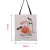 Storage Bags Halloween Candy Bag Gift Sack Treat or Trick Pumpkin Sublimation Canvas Big Bags ChristmasParty Festival Tote Bag 829