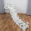 2M Upscale White Rose Hydrangea Artificial Flower Row Wedding Party Backdrop Table Centerpiece Decoration Arch Road Cited Floral