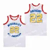 Мужская баскетбольная одежда для колледжа MCDONALDS Movie ALL AMERICAN Basketball Jersey LONZO BALL 2 Vince Carter 15 MAGIC JOHNSON 32 LEBRON JAMES 23 Carmelo 22 Hip Hop All