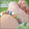 Kralen strengen geassorteerde handgemaakte lava steenglas kristal kralen streng armband vriendschap armbanden verstelbaar touw essent lulubaby dh76z