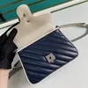 7A сумка высшего качества Дизайнерская женская сумка Marmont 583571 сумка через плечо модная темно-синяя сумка из натуральной кожи через плечо Роскошные сумки Кошелек-портмоне