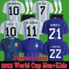 プレーヤーファンアルゼンチンサッカージャージースペシャルブラック22 23 Cope America Home 1986 Football Shirts 2021 2022 Dybala Lo Celso 2023 Maradona Men Kids Kit Uniforms Martinez