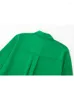 البلوزات النسائية Yenkye Women قميص أخضر خضراء طويلة الأكمام 2022 أنثى أنثى شارع رفيعة