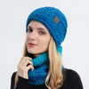 Berets Winter Unisex Dicke Strickhüte Frauen Beanies Schalhut Set plus samt warme Kappen im Freien im Außenverteidiger Skistapel Neck Guard