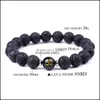 Charm Bracelets Black Lava Stone Seven Chakras Healing Beads Charm Bracelet Women Men Energy Buddha Bracelets Jewelry Dro Dhseller2010 Dhwog