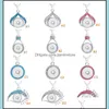 Pendant Necklaces 12 Styles Crystal Snap Button Pendant Necklace Stainless Steel Chain Fit 18Mm Buttons Women Jewelry Dr Dhseller2010 Dhd1C