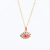 S3163 Fashion Jewelry Colorful Enamel Evil Eye Necklaces For Women Blue Eyes Pendant Necklace