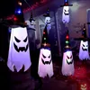 Halloween LED Clignotant Suspendu Fantôme Halloween Party Dress Up Glowing Assistant Chapeau Lampe Horreur Props Home Bar Décoration 220822