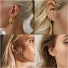 Ear Cuff Cuffs Únicos Brincos Para Mulheres Não Perfurantes Flor Dourada Cz Helix Cartilagem Clip On Wrap Meninas amlHf