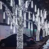 Saiten Jahr 80 cm Outdoor Meteor -Dusche Regen 8 R￶hrchen LED -Lichter wasserdicht f￼r Baum Weihnachten Hochzeitsfeier Dekoration