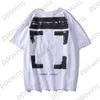 T-shirt da uomo Offs Fashion Brand Carto Pattern Arrow T-shirt allentata da donna Stampa bianca Lettera x the Back D89B