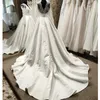 2023 Sexy V cou de ligne une ligne robes de mariée à manches longues robes nues formelles applications en dentelle