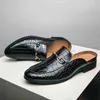 Dres Chaussure En Cuir Hommes Moitié Chaussure Noir Plat À La Main Mule Crocodile Motif Confortable Mocassin Décontracté Grande Taille 38 48 Oxford 220723