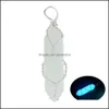 Pilier Hexagonal pendentif en cristal lueur dans le noir fil lumineux enveloppe pierre artisanat pendentifs collier à faire soi-même Dhseller2010 Dhrx4