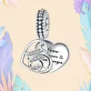 Charms in argento 925 con perline Pandora Bracciale con ciondoli Happy Birthday Cake Candela Charm Charmes di compleanno ciondoli Gioielli con perline fini fai-da-te