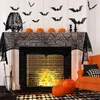 Другое мероприятие вечеринка поставляет Halloween Home Decoration Set Spider Web Tablecloth Хэллоуин Черный Абажур Черный Камин Камин Полотенца.