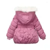 Down Sonbahar Kış Bebek Bebek Ceket Sıcak tutun Noel Kürk Kürk yakalı kapşonlu fermuar dış giyim 2 3 4 yaşında çocuk kıyafetleri