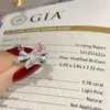 Fedi nuziali 2022 Summer Classic Micro Set Bow Waterdrop Pink Diamond Ring Ladies Versatile Festive Ball High Luxury Jewelry Gifts