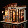 Архитектура DIY дом милый книжный магазин книжный магазин деревянный миниатюр мебель миниатюрный кукольный домик игрушки для детей Рождественский день рождения 220829