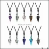 Pendant Necklaces Long Chain Hexagonal Point Pendants Healing Quartz Crystal Dowsing Pendums Reiki Chakra Yoga Necklaces Dhseller2010 Dhzv3