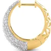 Charm TJD 2 Carat Natural Round Diamond Hoop Houp Huggie Filigree серьги для женщин в 10K желтого золота IJ Color I4 Clarity 220829