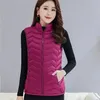 Chalecos de Mujer Otoño Invierno Mujer chaqueta chaleco Stand Collar sin mangas corto algodón acolchado chaleco abrigo Mujer 6XL chaleco femenino 220827