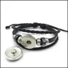 Braccialetti con ciondoli Noosa 18mm Bracciale con bottoni automatici Multistrato Zampa Impronta Intrecciata in pelle per donna Uomo Scatta gioielli Drop Dhseller2010 Dhftu