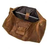 Duffel Bags Pooloos Crazy Horse Leather Travel Bagage Bag 20 tot 24 inch Duffle Vintage Weekender van mannelijke mannen