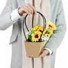 Geschenkpapier Tragbare Blumenbox Wasserdichte Papierhandtaschen-Verpackungstasche Florist Handliche Taschen Hochzeitsbevorzugung Rosen-Aufbewahrungsboxen