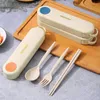 Flatware Sets 1 Set Portable Service Lightweight Fork Spoon Chopstick Kit Home Tableware For Camping Office